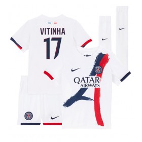 Dětské fotbalový komplet Paris Saint-Germain Vitinha #17 Venkovní košile 2024-25 Krátkým Rukávem